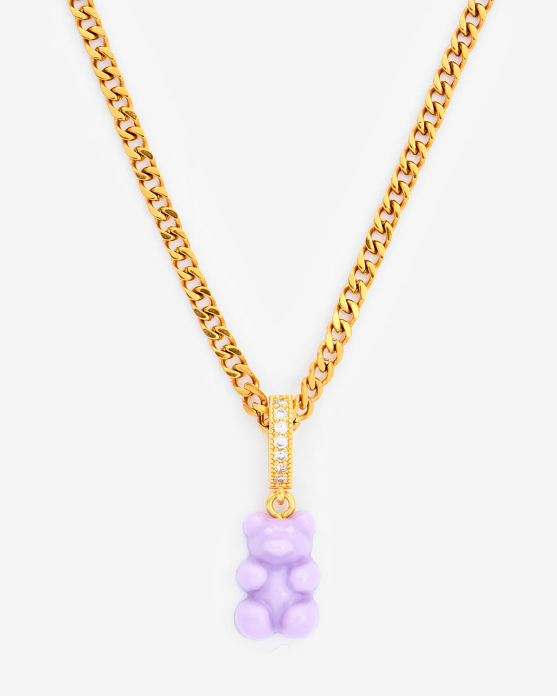 Lilac Gummy Bear Necklace - Gold