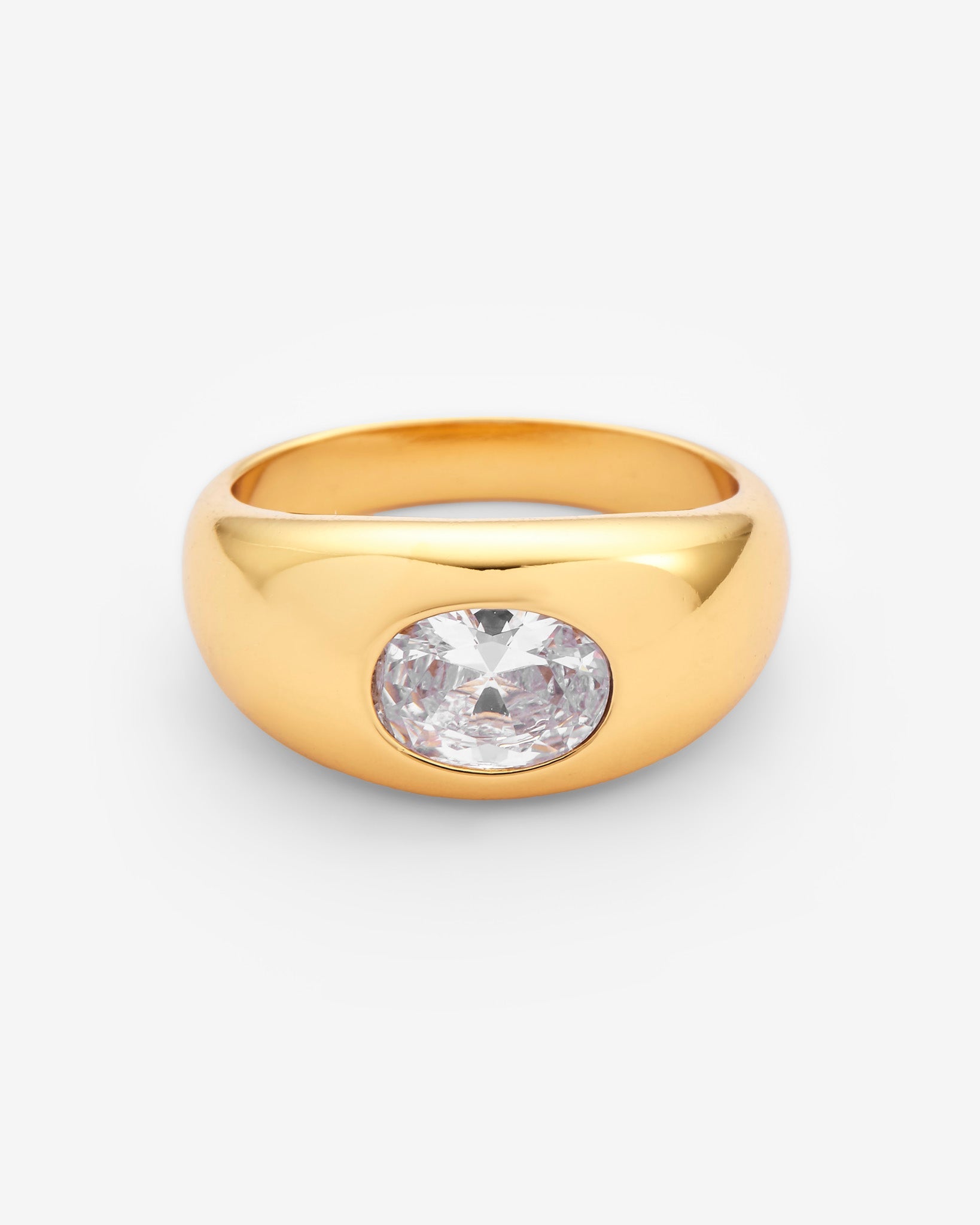 Gemstone Dome Ring - Gold - 10mm