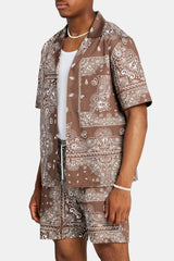 Bandana Printed Shirt - Chocolate