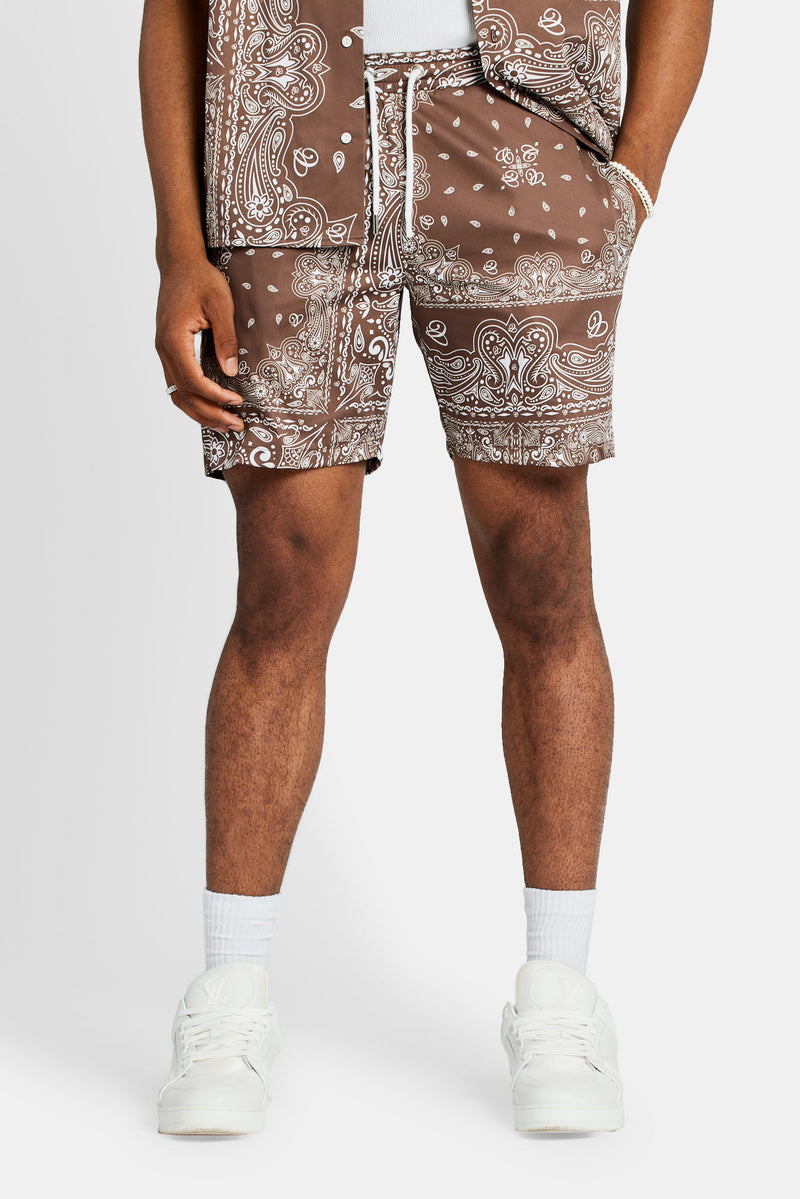 Bandana Printed Short - Chocolate