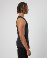 Slim Ribbed Vest - Black