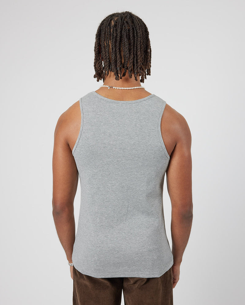 Slim Ribbed Vest - Grey