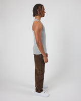 Slim Ribbed Vest - Grey