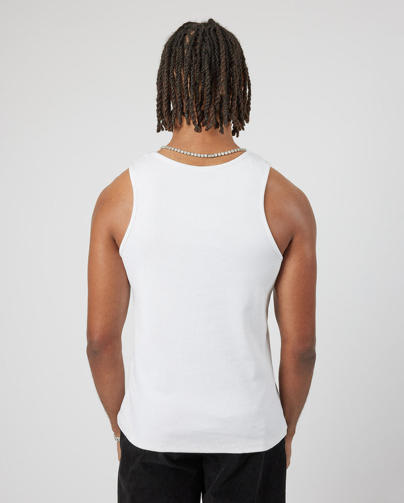 Slim Ribbed Vest - White