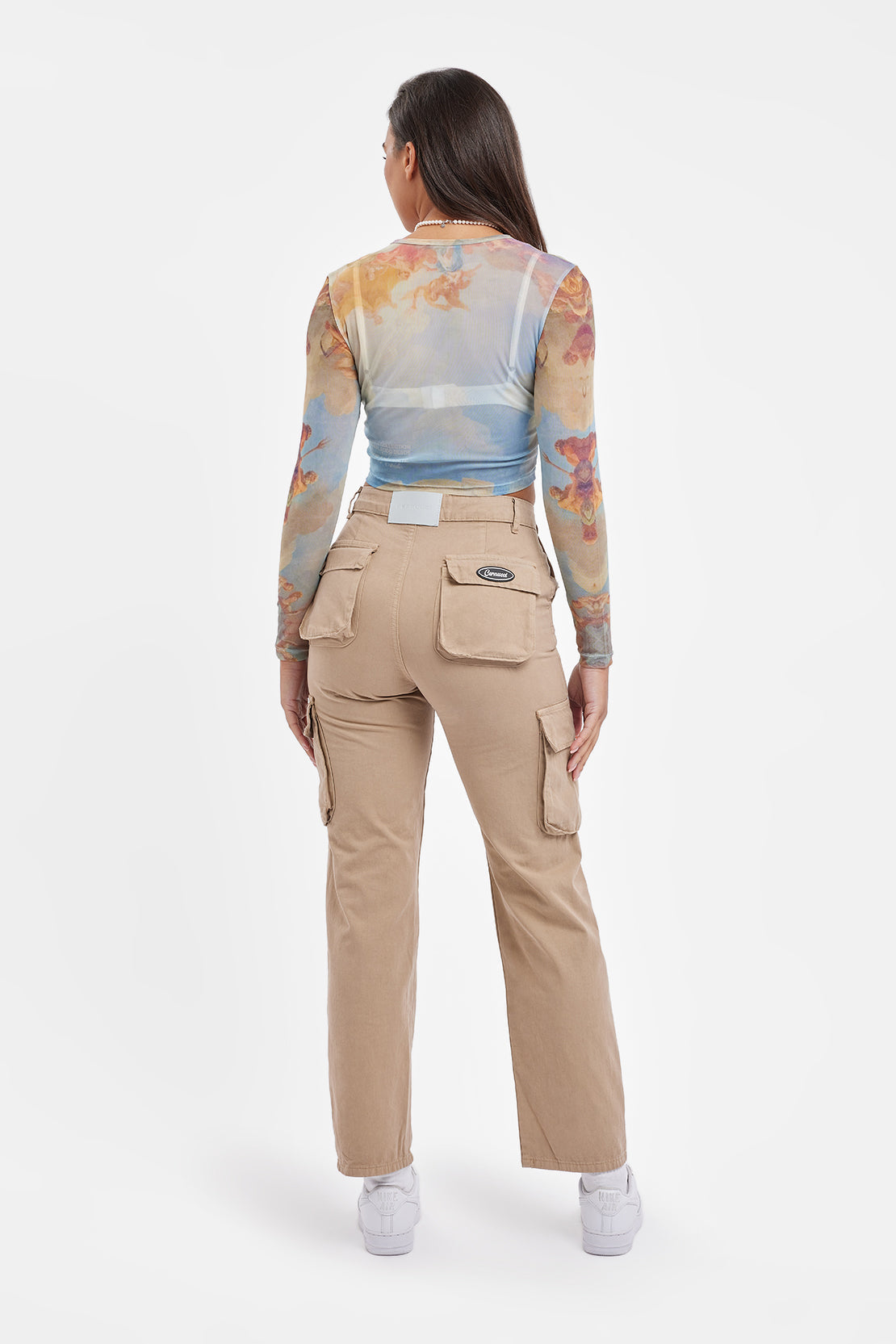 Mesh Printed Long Sleeve Top - Multi