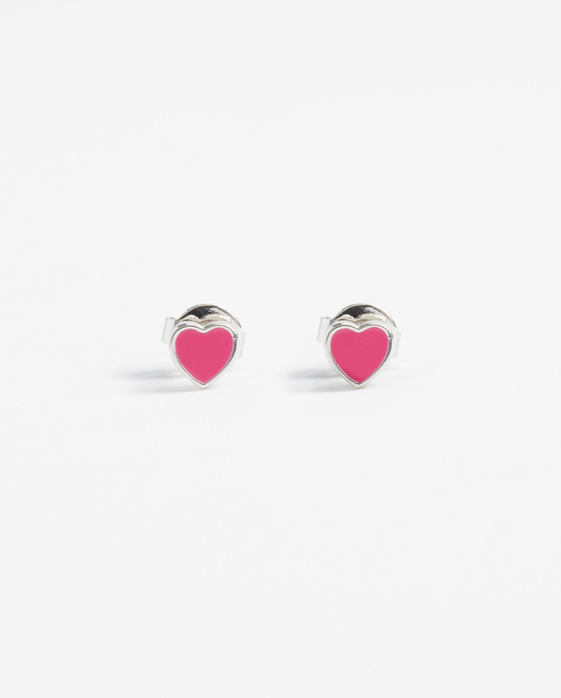 Hot Pink Heart Enamel Stud Earrings – Cernucci US