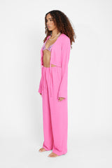 Wide Leg Beach Trouser - Pink