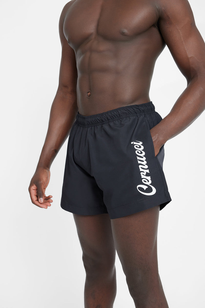 Cernucci Logo Swim Shorts - Black