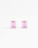 Hot Pink Baguette Stud Earrings