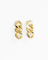 Curb Chain Drop Earrings - Gold