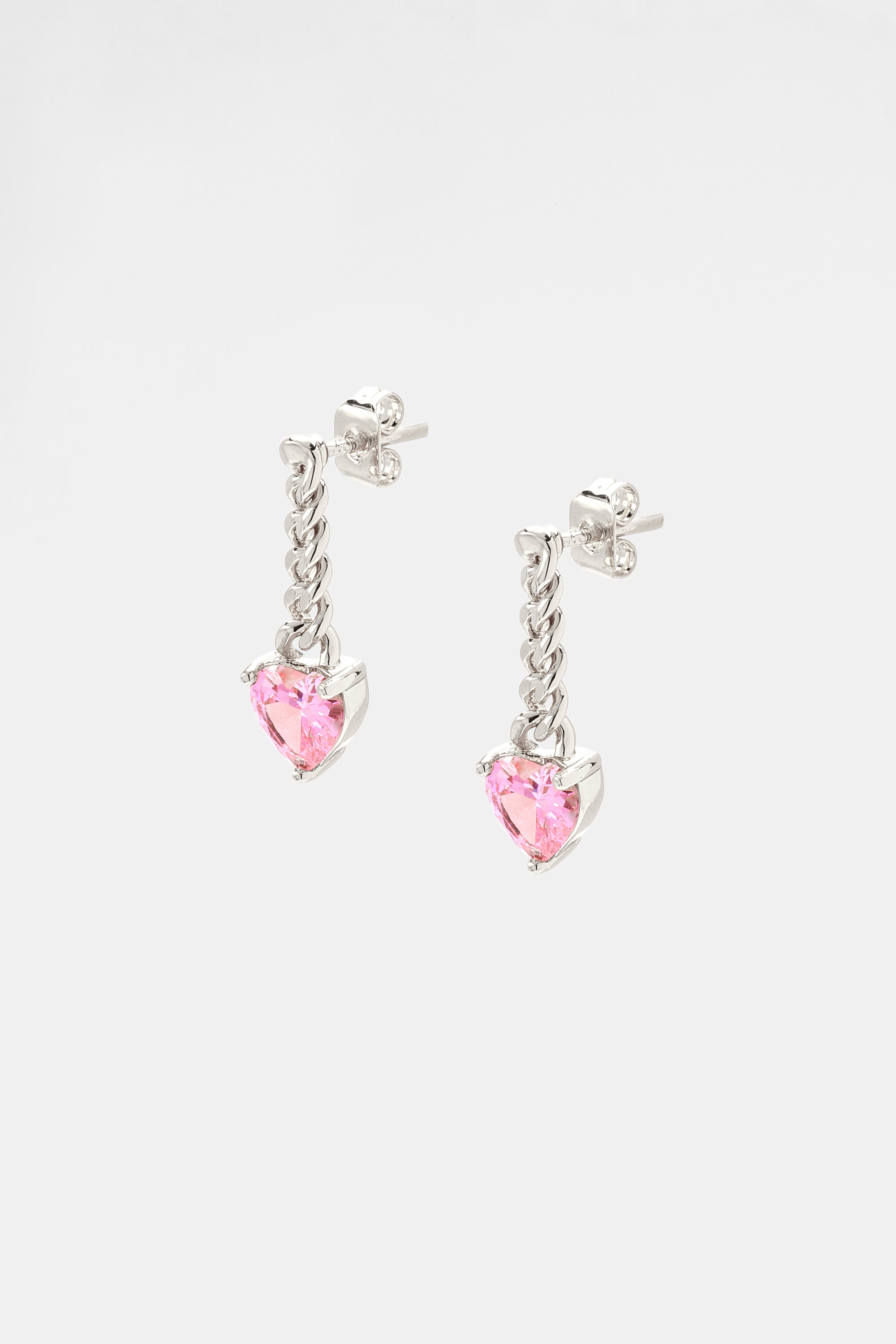 Heart Stone Cuban Drop Earrings