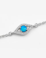 Iced Blue Opal Mini Evil Eye Bracelet