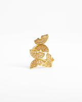 Iced Butterfly Ring - Gold