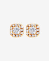 Iced Cluster Stud Earrings - Gold