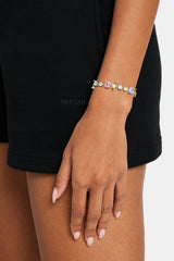 Iced CZ Colourful Mixed Shape Tennis Bracelet