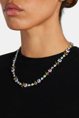 Iced CZ Colourful Mixed Shape Tennis Chain