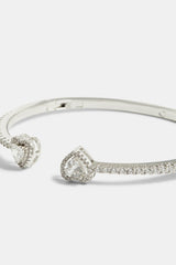 Iced CZ Heart Bangle