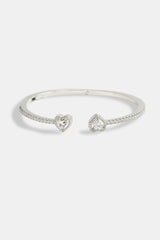 Iced CZ Heart Bangle