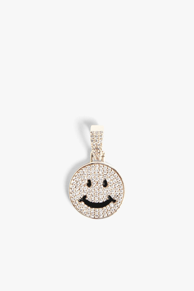 Iced CZ Happy Face Pendant