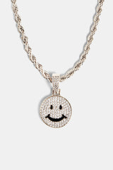 Iced CZ Happy Face Pendant