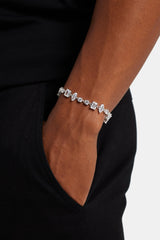 Iced CZ Clear Mixed Shape Tennis Bracelet