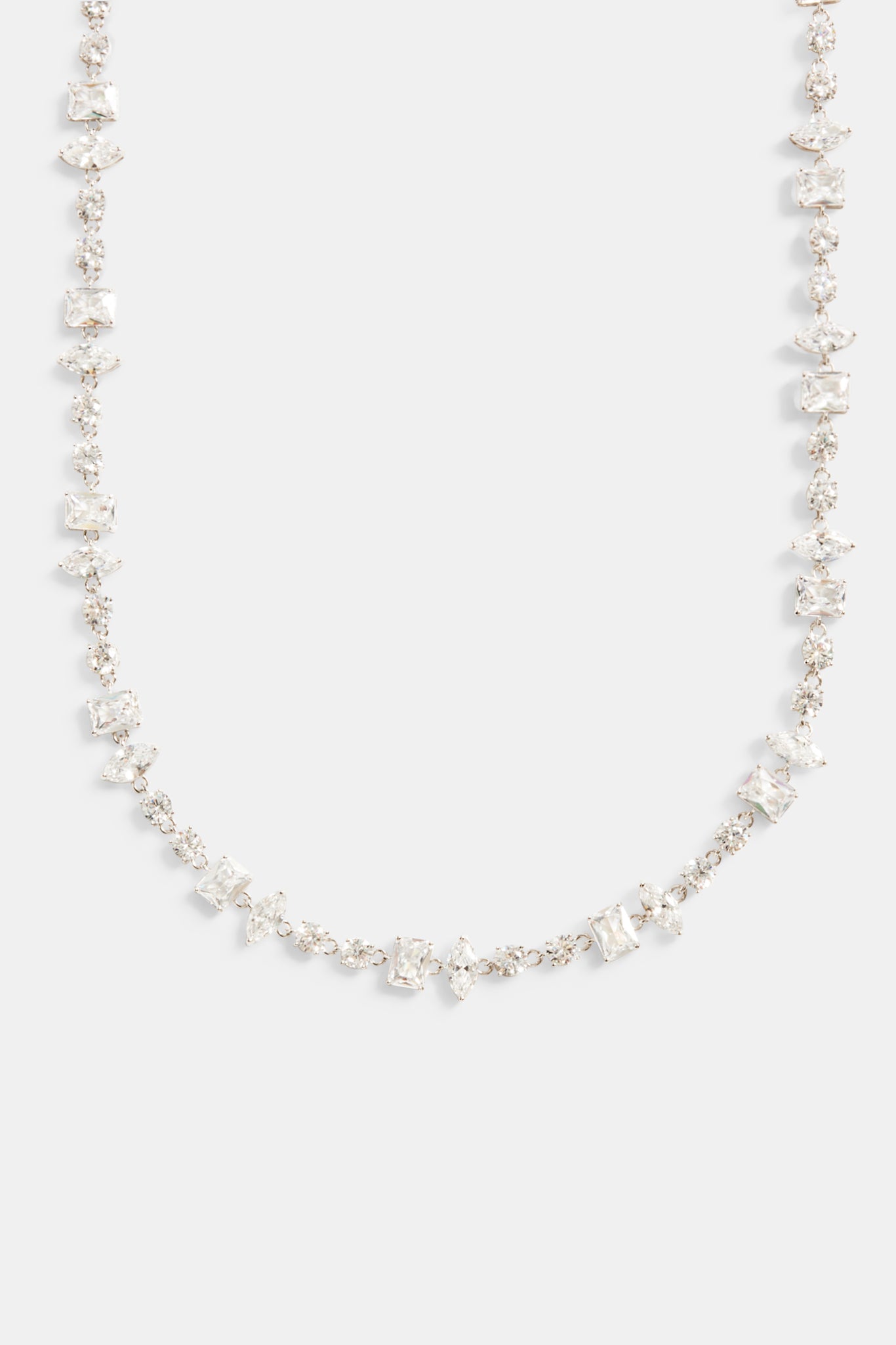 Iced CZ Clear Mixed Shape Tennis Chain