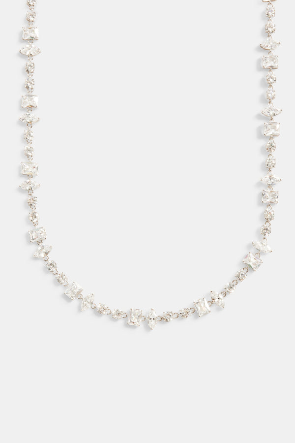 Iced CZ Clear Mixed Shape Tennis Chain