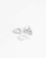 Iced Pave Heart Hoop Earrings