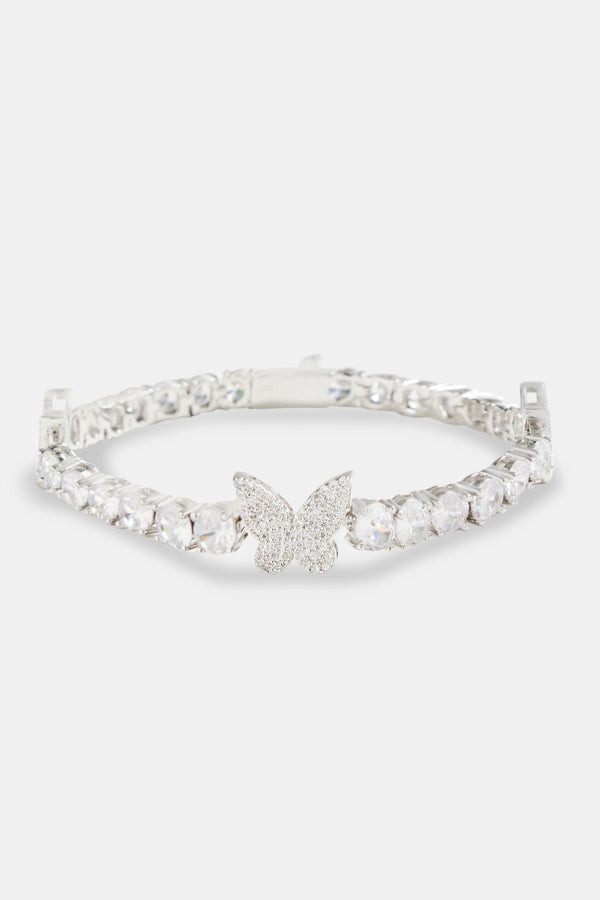 Iced CZ Tennis Butterfly Bracelet