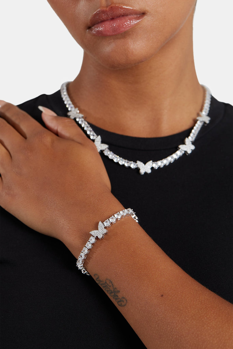 5mm Iced CZ Butterfly Tennis Necklace – Cernucci US