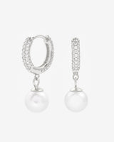 Iced Hoop & Pearl Earrings