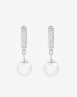 Iced Hoop & Pearl Earrings