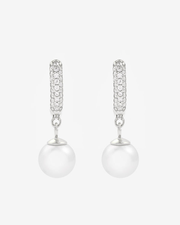 Iced Hoop & Pearl Earrings