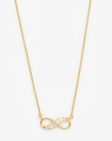 Iced Infinity Necklace - Gold