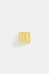Gold Plated Iced H Letter Block Pendant