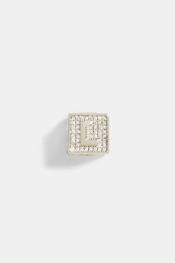 Iced L Letter Block Pendant