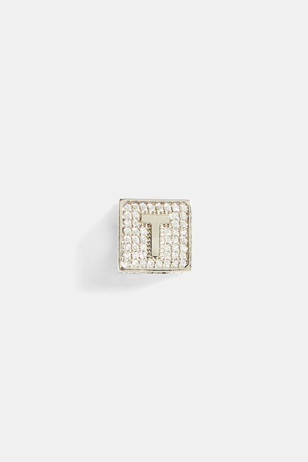 Iced T Letter Block Pendant