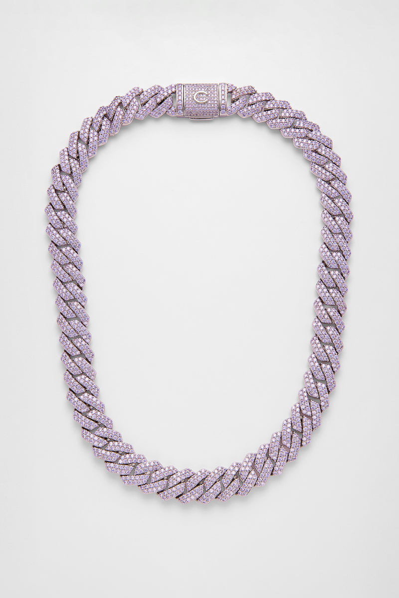 14mm Iced Lilac Prong Cuban Chain