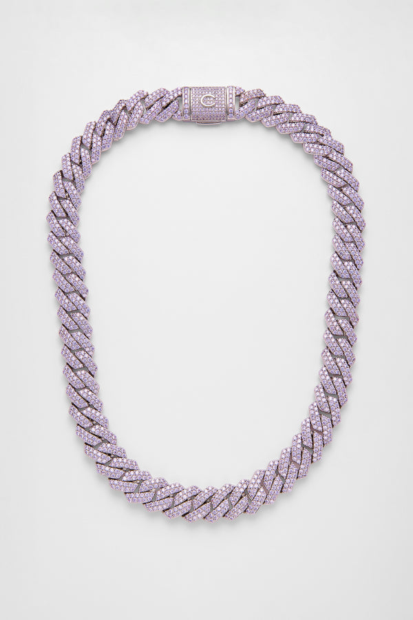 14mm Iced Lilac Prong Cuban Chain