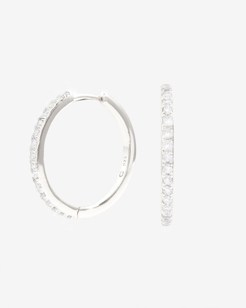 Iced Minimal Hoop Earrings