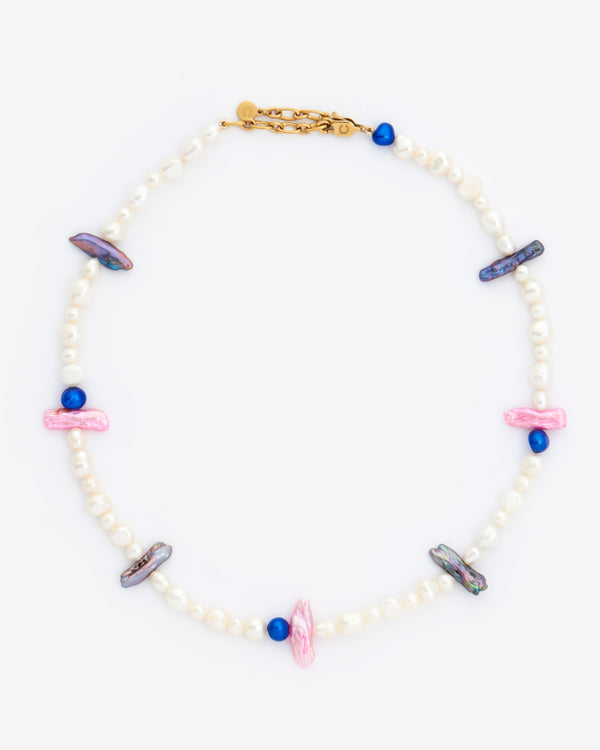 Iridescent Mixed Pearl and Shard Necklace - Gold