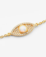 Iced Opal Evil Eye Bracelet - Gold