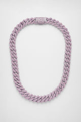 14mm Iced Pink Prong Cuban Chain