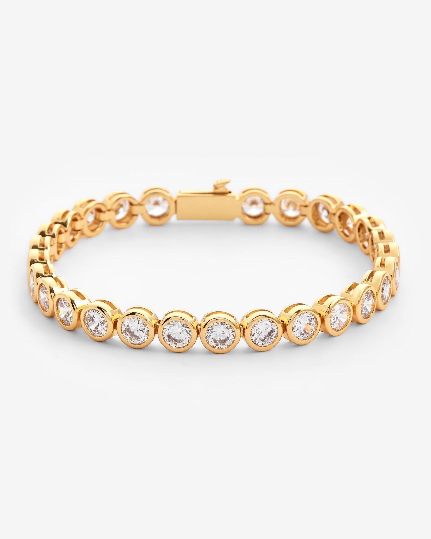 Iced Round Stone Bracelet - Gold – Cernucci US