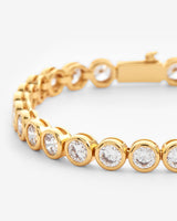 Iced Round Stone Bracelet - Gold