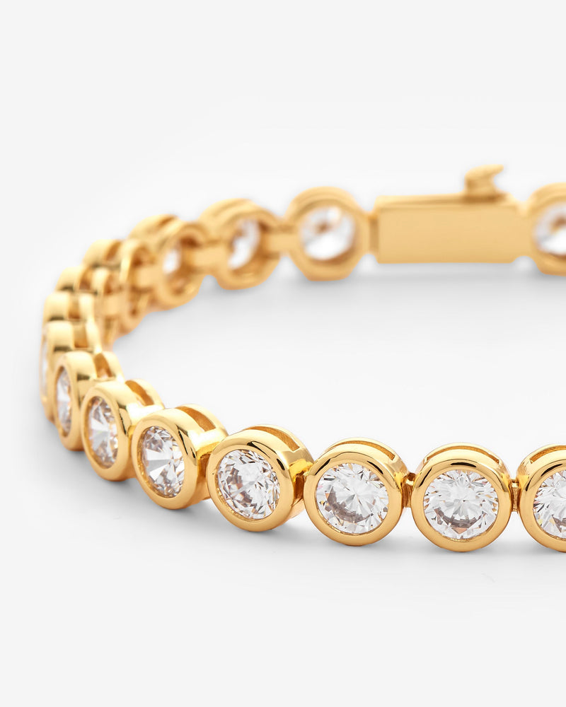 Iced Round Stone Bracelet - Gold