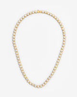 Iced Round Stone Chain - Gold 5mm