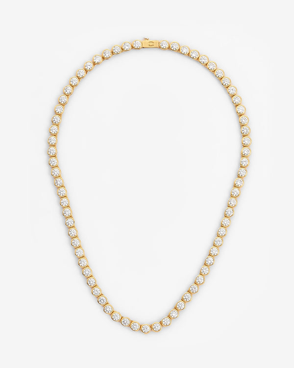 Iced Round Stone Chain - Gold 5mm