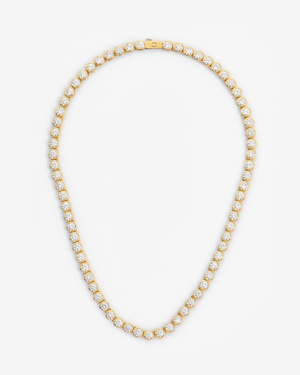 Iced Round Stone Chain - Gold