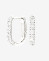 Iced Rectangular Hoop Earrings